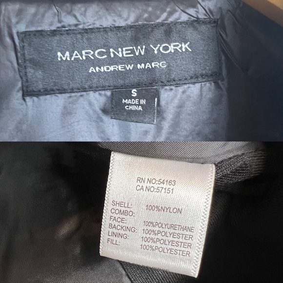 New Marc New York Andrew Mark Chic Jacket Vest Size Small Zip Up Black - Picture 16 of 16